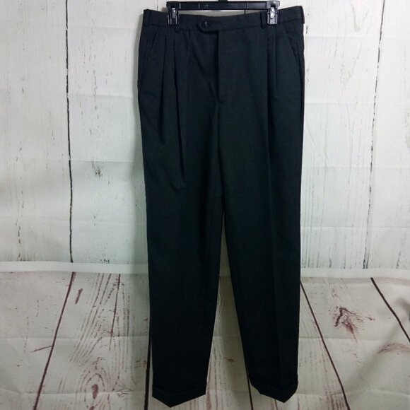 Society Brand Ltd By Hartmarx 44R 2 Button Charcoal 2pc Suit 32x31.5 Pleated - Picture 10 of 14